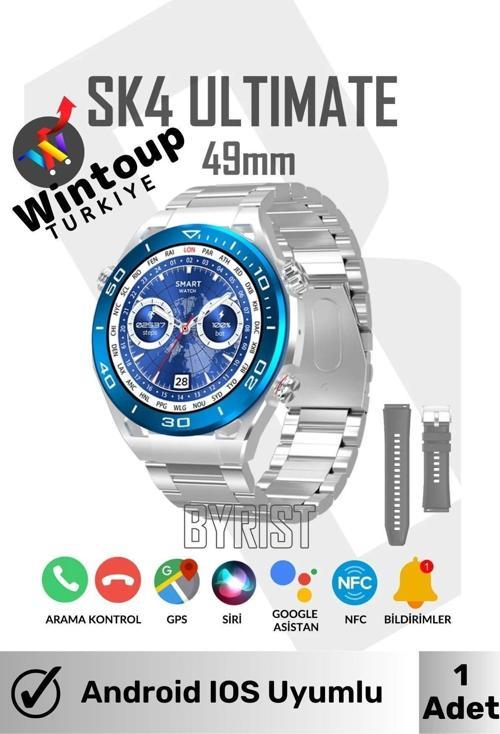 Samsung Uyumlu Watch Classic Sk4 Ultimate 49mm 1.45' Tam Ekran Gps/nfc/sesli Asistan Akıllı Saat