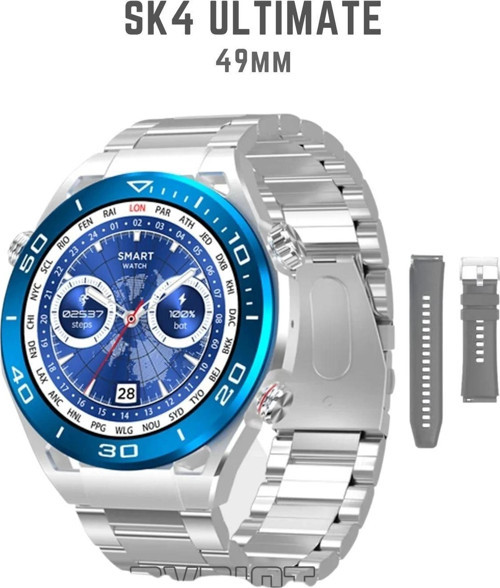 SK 4 Ultimate Amoled Ekran 49 Mm 1.62 Inch BT Call/Bildirim/NFC/GPSAkıllı Saat 2 Strap