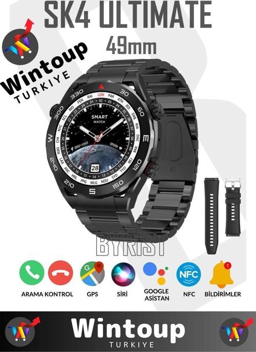 ios Android Uyumlu Watch Classic Sk4 Ultimate 49mm 1.45' Tam Ekran Gps/nfc/sesli Asistan Akıllı Saat