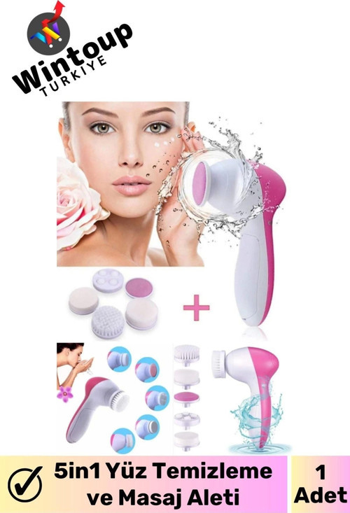 5 In 1 Kalem Pilli Masaj&Yuz Temizleme Fırça Seti
