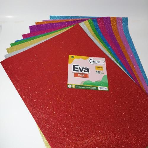 Eva Simli 50x70 CM Karışık Renk Simli Eva 10 Lu Paket