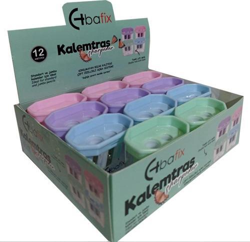 Kalemtıraş Çift Delikli Tanklı Öğrenci Kalemtıraş 12 Li Paket
