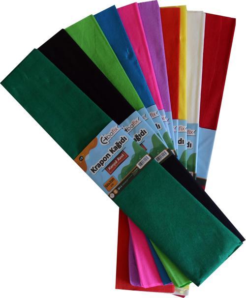 Krapon Kağıdı 50x200 CM Karışık Renk Krapon Kağıdı 10 Lu Paket