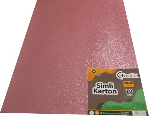 Simli Karton 50x70 CM Pembe Simli Karton 10 Lu Paket
