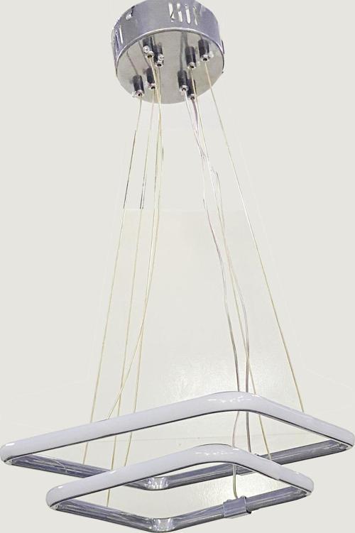 Kare Led Avize 2Li Sarkıt Model Avize Krom