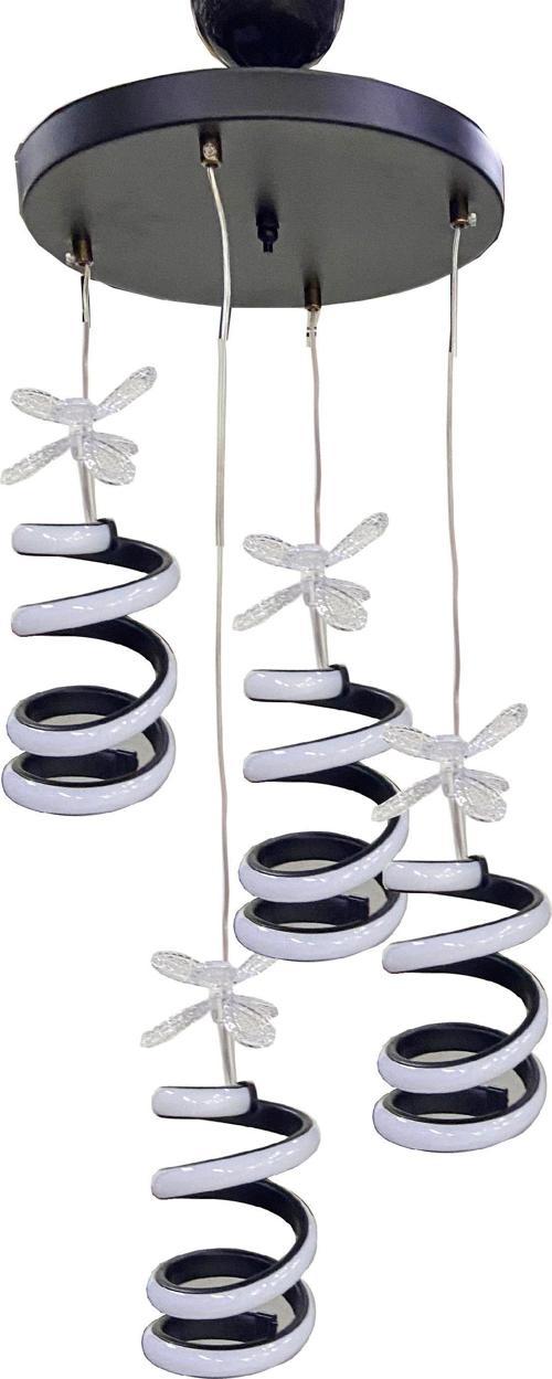 Rüzgar Led Avize 4lü Sarkıt Model Avize Siyah