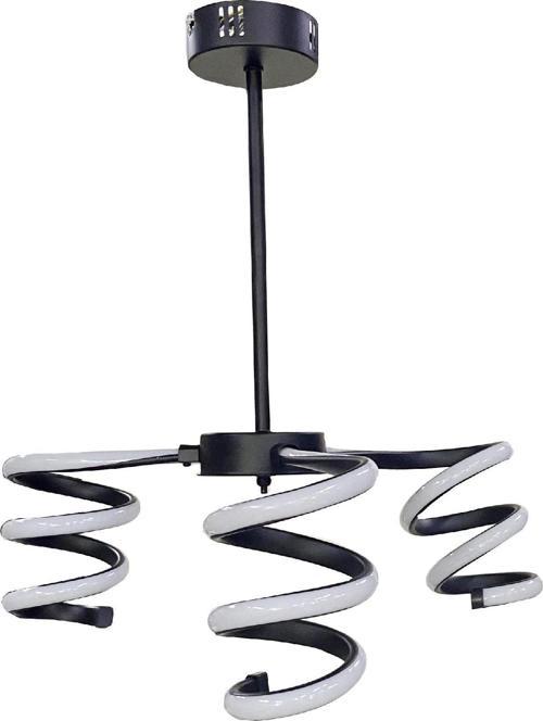 Spiral Led Avize 3lü Kollu Model Avize Siyah
