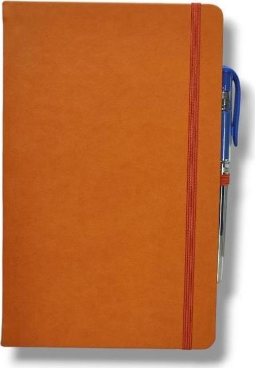 Tarihsiz 13x21 Turuncu Çizgili Defter ivory Kağıt