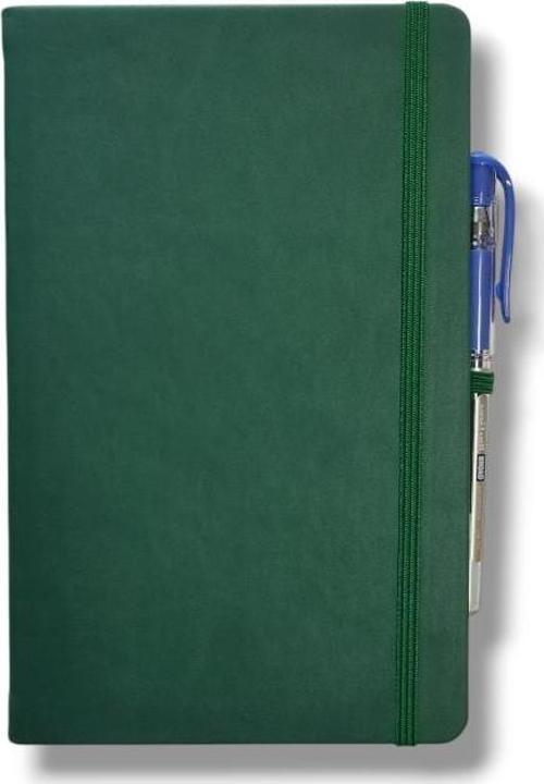 Tarihsiz 13x21 Yeşil Çizgili Defter ivory Kağıt