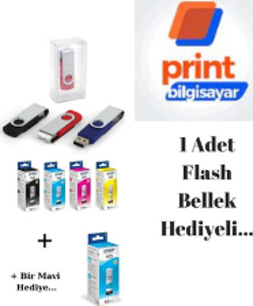 Epson 103 / L3110 Orjinal Mürekkep Takımı +1 Mavi Hediyeli Flash Usb Bellek Hediyeli