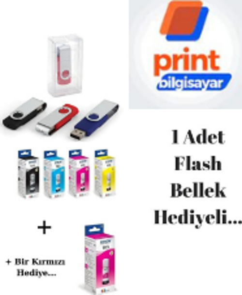 Epson 103 / L3256 Orjinal Mürekkep Takımı +1 Kırmızı Hediyeli Flash Usb Bellek Hediyeli