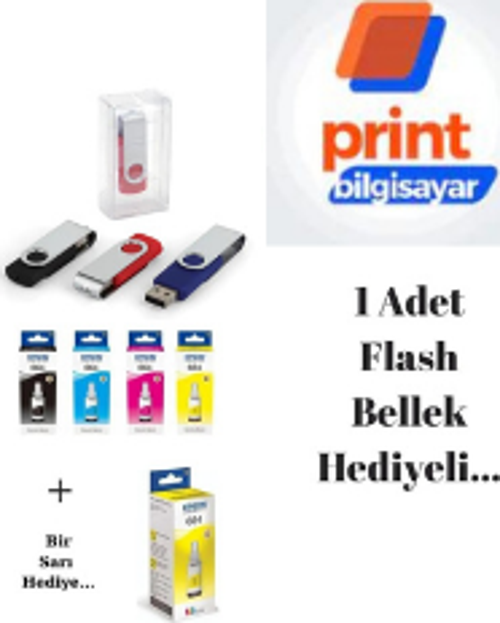 Epson T664 / L480 Orjinal Mürekkep Takımı +1 Sarı Hediyeli Flash Usb Bellek Hediyeli