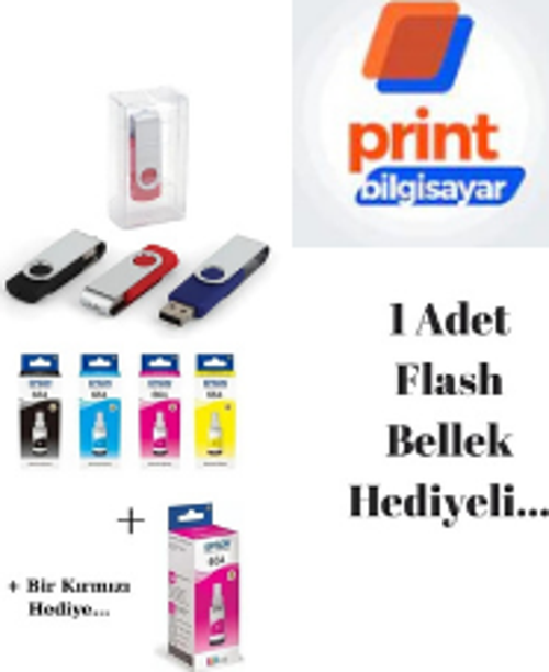 Epson T664 Orjinal Mürekkep Takımı +1 Kırmızı Hediyeli Flash Usb Bellek Hediyeli
