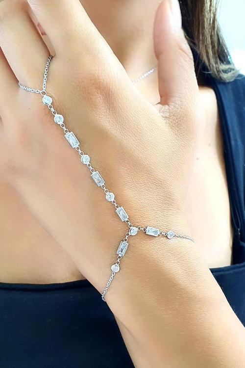 Baget Zirkon Taşlı 925 ayar Gümüş Tasarım Şahmeran