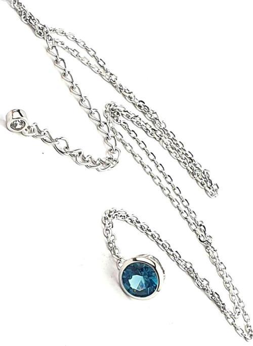 Sky Diamond Blue Creative Sapphire 925 ayar Gümüş Lüks Kolye