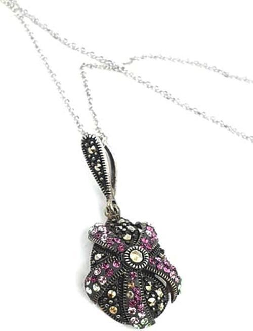 Swarovski taşlı markazit taş detaylı 925 ayar gümüş kolye
