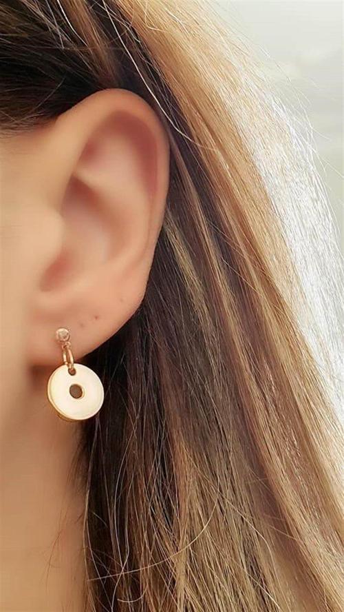 İtalyan tasarımı gümüş rose modern küpe