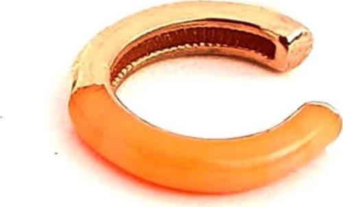 turuncu mineli gümüş rose neon  sıkıştırmalı kıkırdak küpesi 