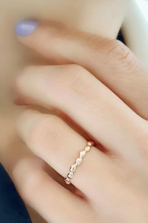 Ayarlanabilir 925 ayar Gümüş Rose Trend Yüzük 