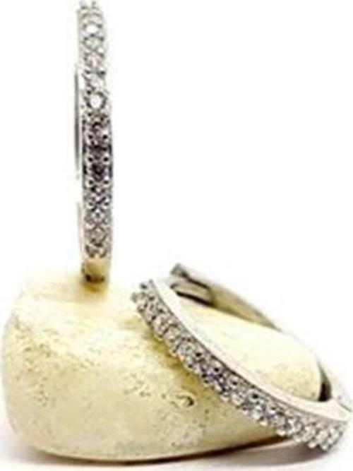 zirkon taşlı gümüş halka küpe