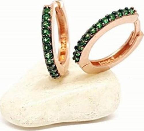 zirkon taşlı gümüş halka küpe