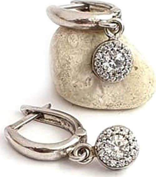 Zirkon taşlı gümüş minimal küpe