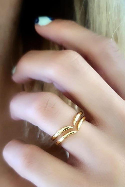 İtalyan Tasarımı 925ayar Gümüş Üzerine Altın Kaplama Ayarlanabilir Yüzük