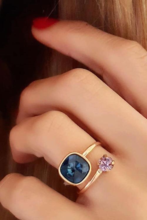 Swarovski taşlı 925ayar gümüş rose ayarlanabilir yüzük