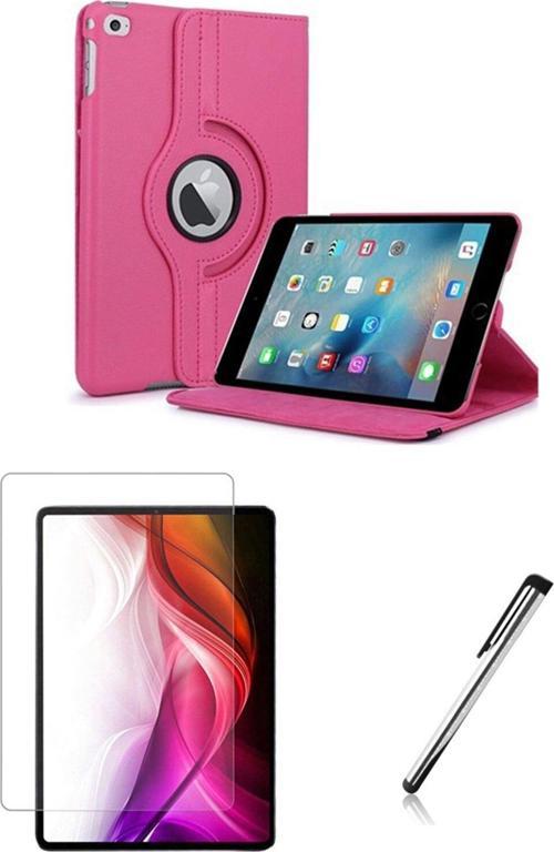 IPAD MİNİ 6 360 DÖNEBİLEN PEMBE TABLET KILIFI + EKRAN KORUYUCU + KALEM SETİ