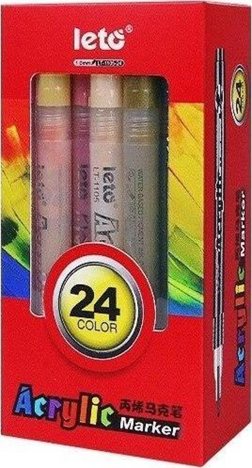 Leto 24 Adet Akrilik Marker Kalem Seti