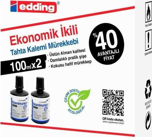 Legamaster Ekonomik Tahta Kalem Mürekkebi 2li 100ml Siyah 1199 01