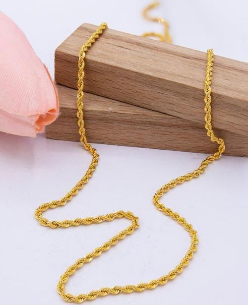 14 Ayar Altın 2 MM Kalınlık Halat Zincir 55 CM Uzunluk Kadın Altın Zincir Kolye