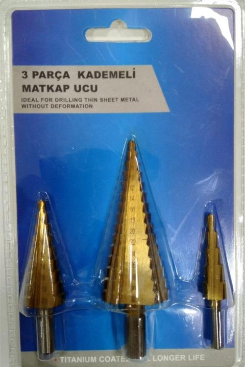 Demir Delme Uc Seti 3 Parça Kademeli Matkap Ucu