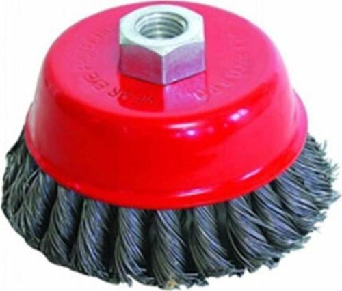 Siyah Burgulu Çanak Tel Fırça 100 Mm