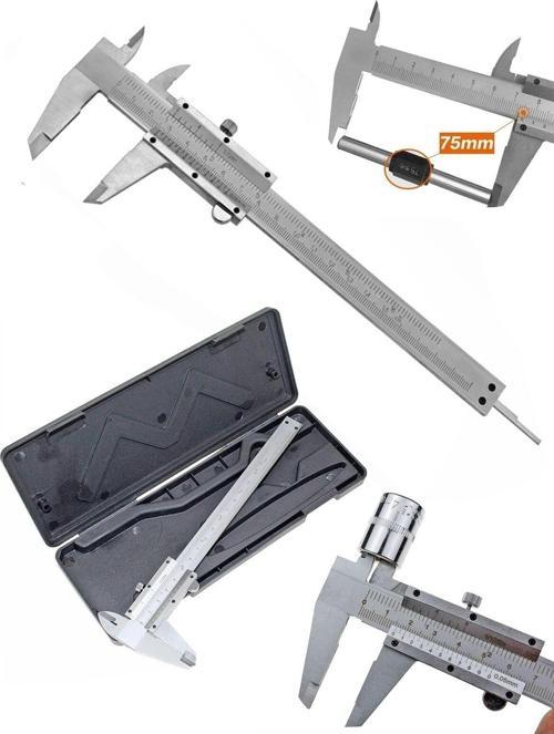 Paslanmaz Yüksek Kalite Metal Gövdeli Mekanik Kumpas 0-150 Mm