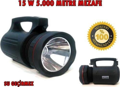 Silver Gs-8006 Parlak Ledli Taşınabilir Şarj Edilebilir El Feneri