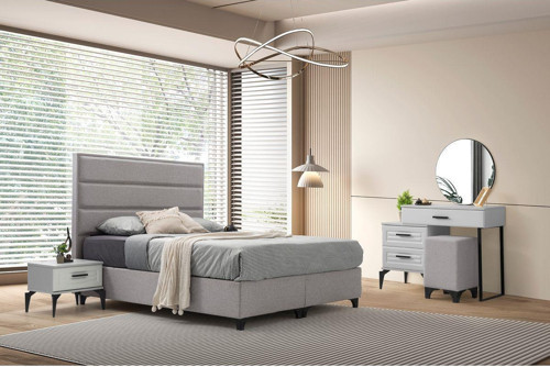 Alba %100 Mdf Yatak Odası Takımı Gri
