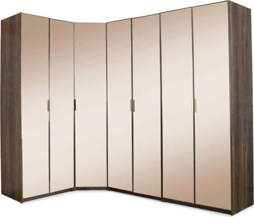 MANHATTAN KÖŞE(L)GARDIROP-MDF-BAROK-(172/258)X60X225CM- 7 KAPAK-CAM KAPAK