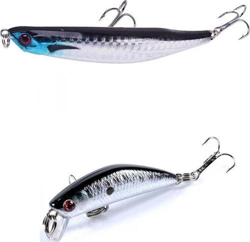 2 li Set sahte Yem Lures Turna Levrek Alabalık Rapala LüferAilesi JigYem