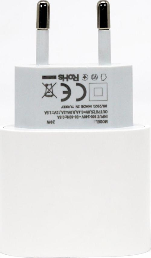 20W PD Type-C Çıkışlı Hızlı Şarj Adaptörü Beyaz