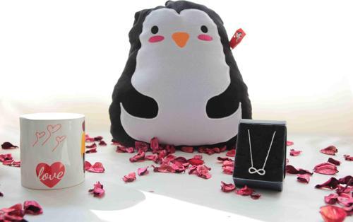 Penguen Yastık Sonsuzluk Kolye Love Temalı Kupa Sevgiliye Hediye