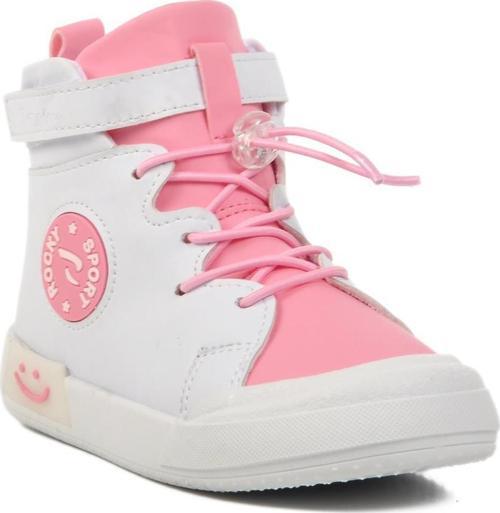 Beyaz-Pudra Unisex Bilek Boy Çocuk Sneaker 17-B