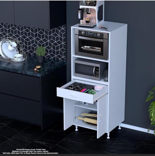 Birce Lina M-60 X 162,4 X 48 Cm Çekmeceli Çok Amaçlı Fırın Ve Banyo & Mutfak Dolabı