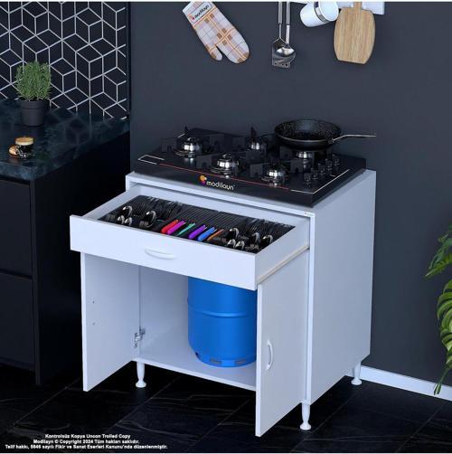 Birce Xxl-75 X 87 X 48 Cm Kapaklı Set Ocak Altı Çok Amaçlı Mutfak & Banyo Dolabı