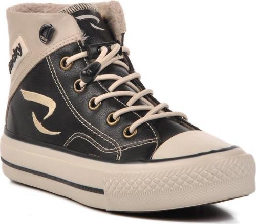 Siyah-Bej İçi Kürklü Bilek Boy Çocuk Sneaker 005-F