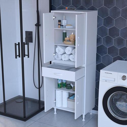 Emir Era 54 X 183,5 X 32,5 Cm Kapaklı Ve Çekmeceli Çok Amaçlı Banyo & Mutfak Dolabı