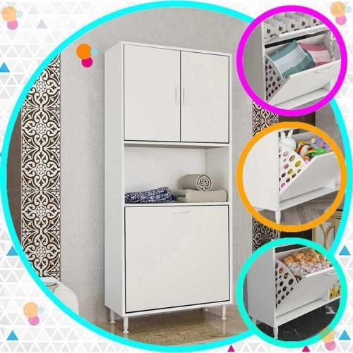 Milano 75 X 160 Cm 2 Li Çamaşır Bölmeli Banyo Dolabı