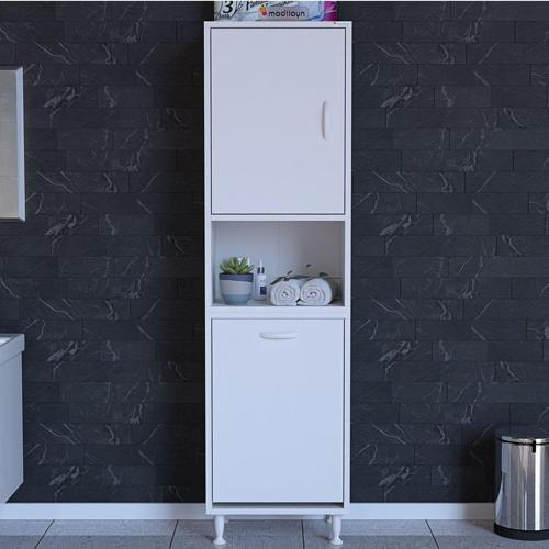 Nur Söke Şile 50 X 160 X 32,5 Cm Çamaşır Hazneli Çok Amaçlı Banyo Dolabı