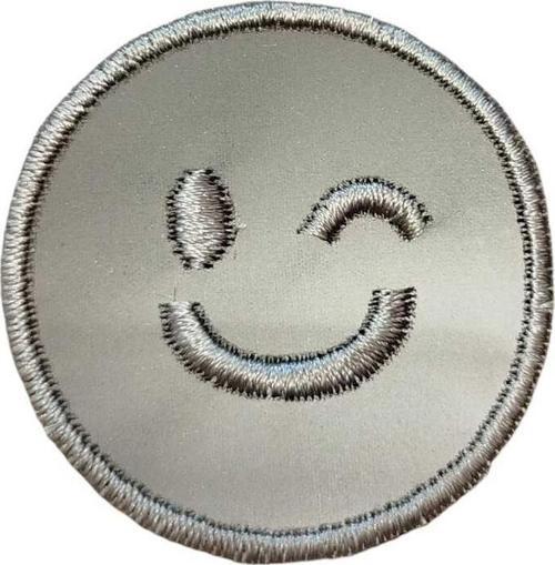 Ütü İle Yapışan Reflektör Göz Kırpan Emoji Yama Arma Patch 5 Cm