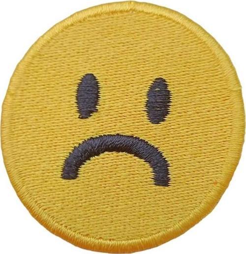 Ütü Ile Yapışan Üzgün Emoji Yama Arma Patch 5 Cm